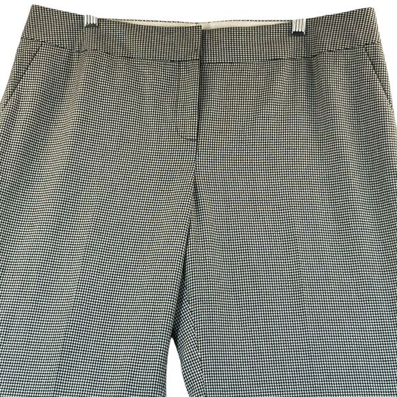 Semantiks Pants Women's Sz 14 Houndstooth Wide Leg Cuff Black White Faux Pockets - Picture 2 of 13